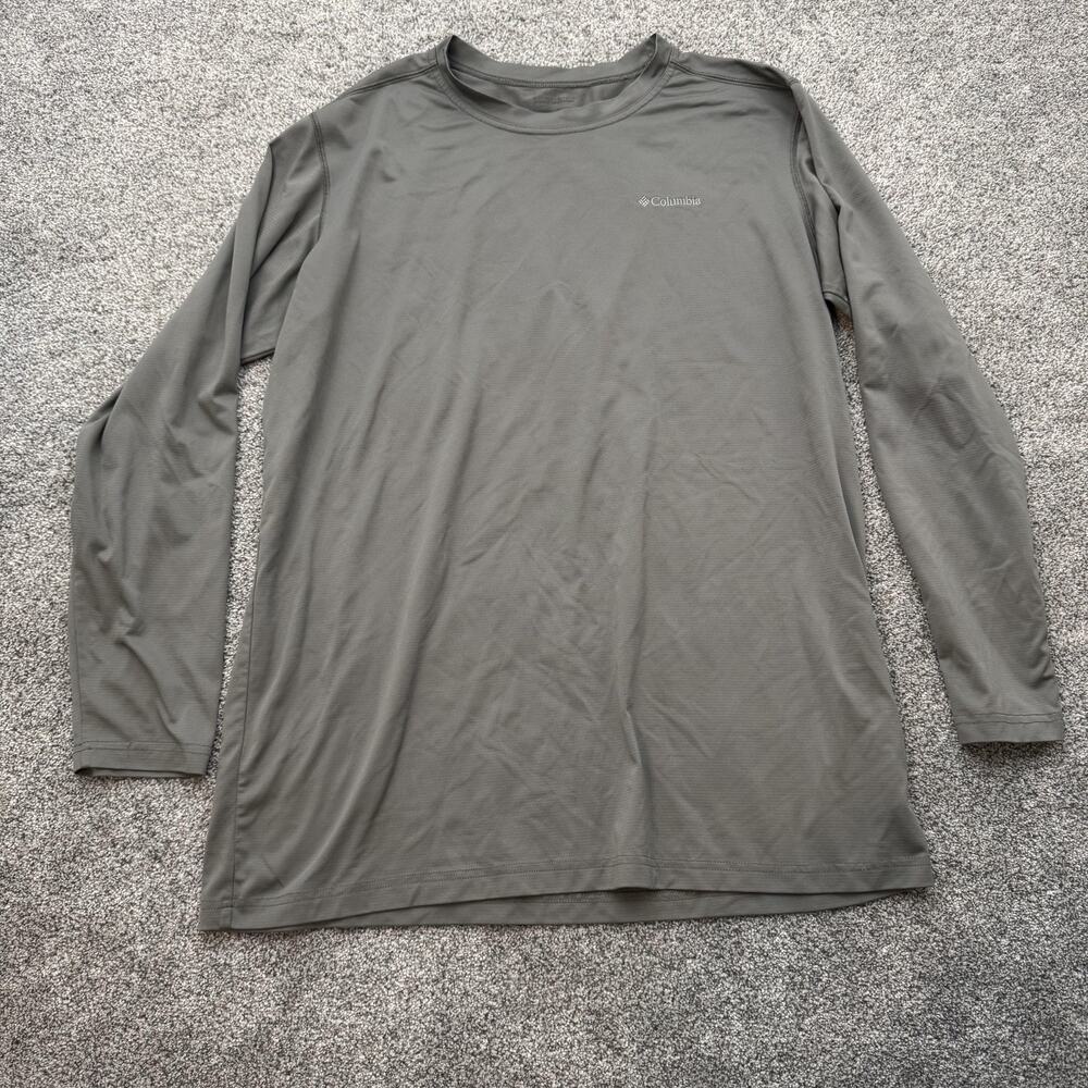 Columbia Shirt Mens 2XL Gray Long Sleeve Performance‎ Crewneck Outdoor Fishing
